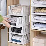 RRP £44.51 Set of 4 Stackable Foldable Wardrobe Storage Box Organizer