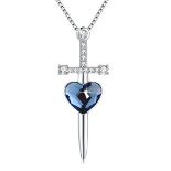 RRP £24.55 SUE'S SECRET Cross Key Heart Pendant Necklace with
