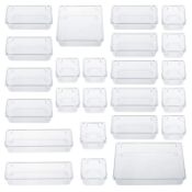 RRP £24.37 Homtone 24 Pack Drawer Organizer Set