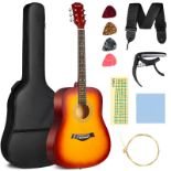 RRP £48.39 CAHAYA Full Size Acoustic Guitar 41 Inch Kit with Strings