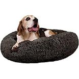 RRP £25.22 Modern Soft Plush Round Pet Bed for Cats or Small Dogs