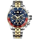 RRP £45.40 MEGALITH Mens Watches Chronograph Stainless Steel Wrist