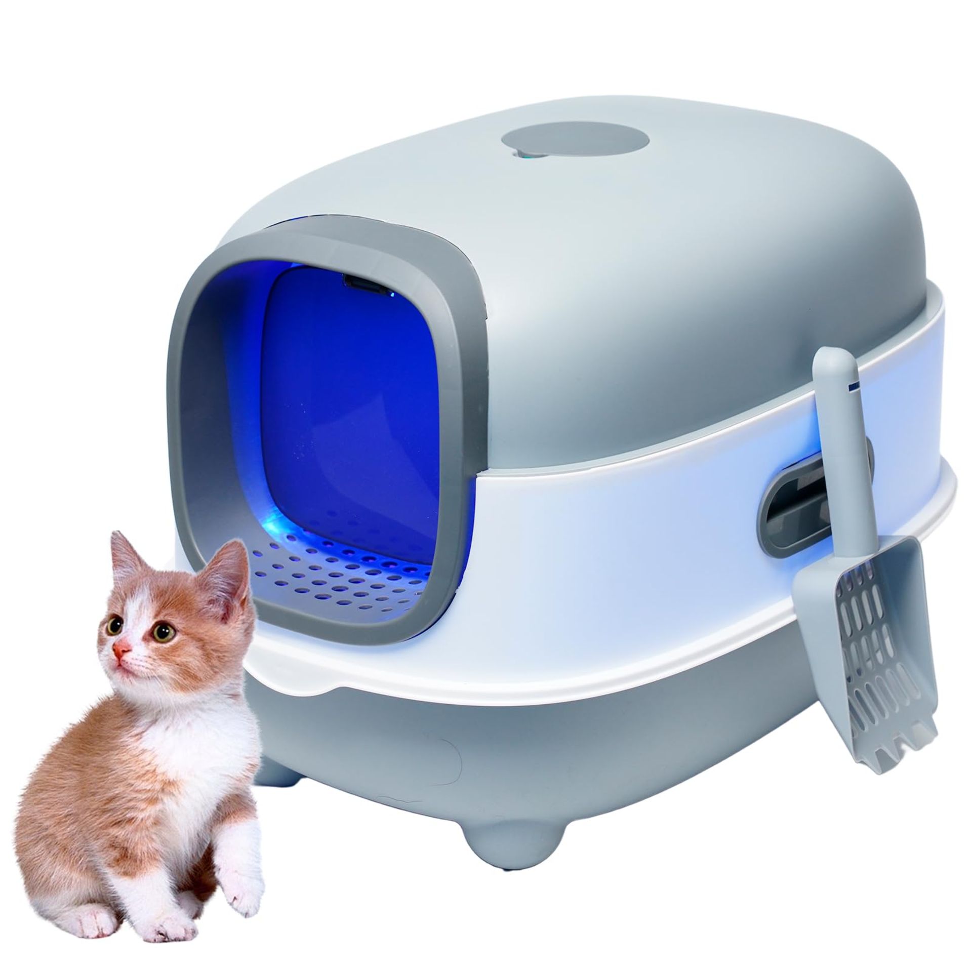 RRP £42.22 Eapura Cat Litter Box with Lid and Scoop UV Sterilization and Deodorization