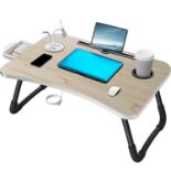 RRP £30.80 Laptop Bed Tray Table with USB Ports Handle