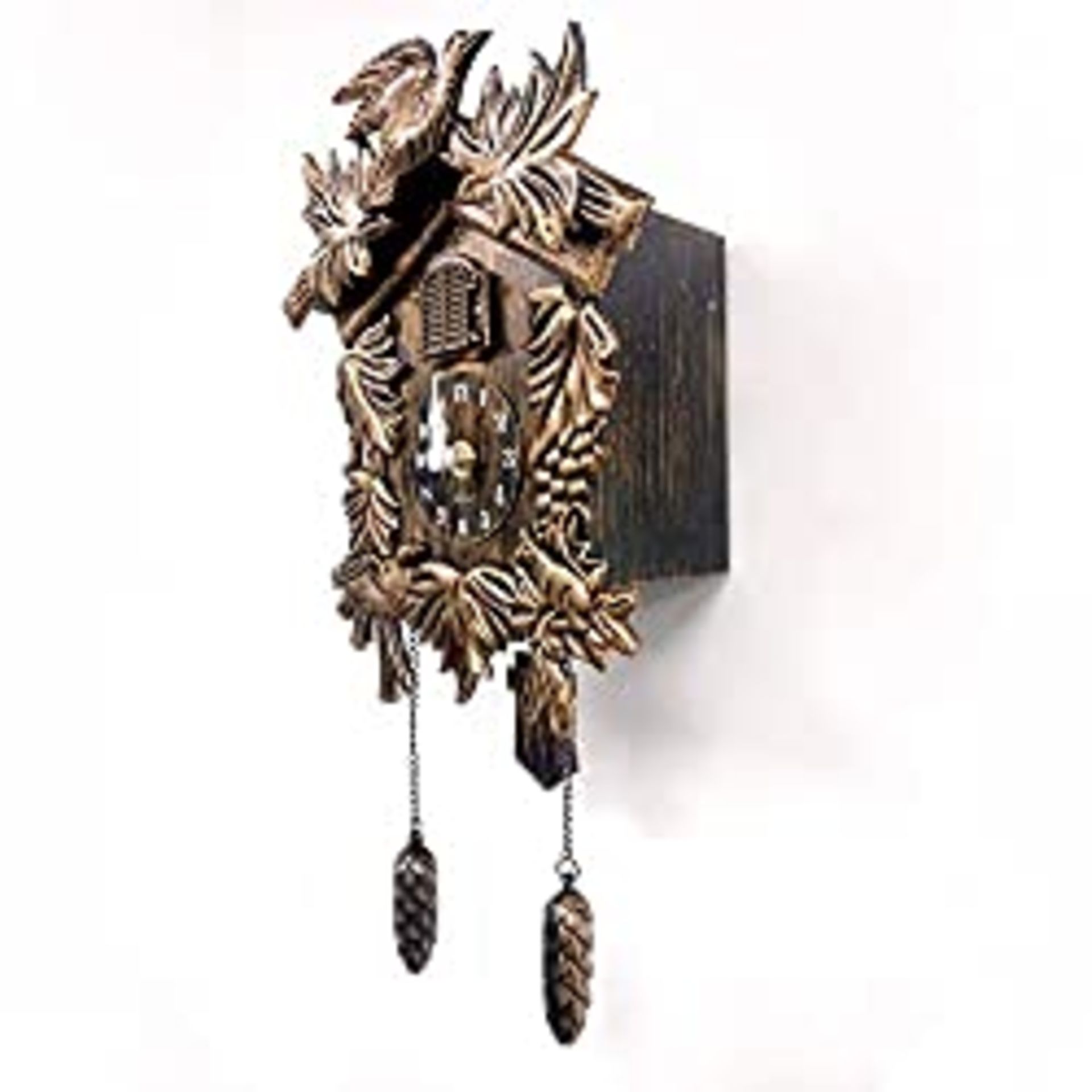 RRP £49.03 WALPLUS 20.2x37cm Brown Vintage Cuckoo Clock With Cuckoo