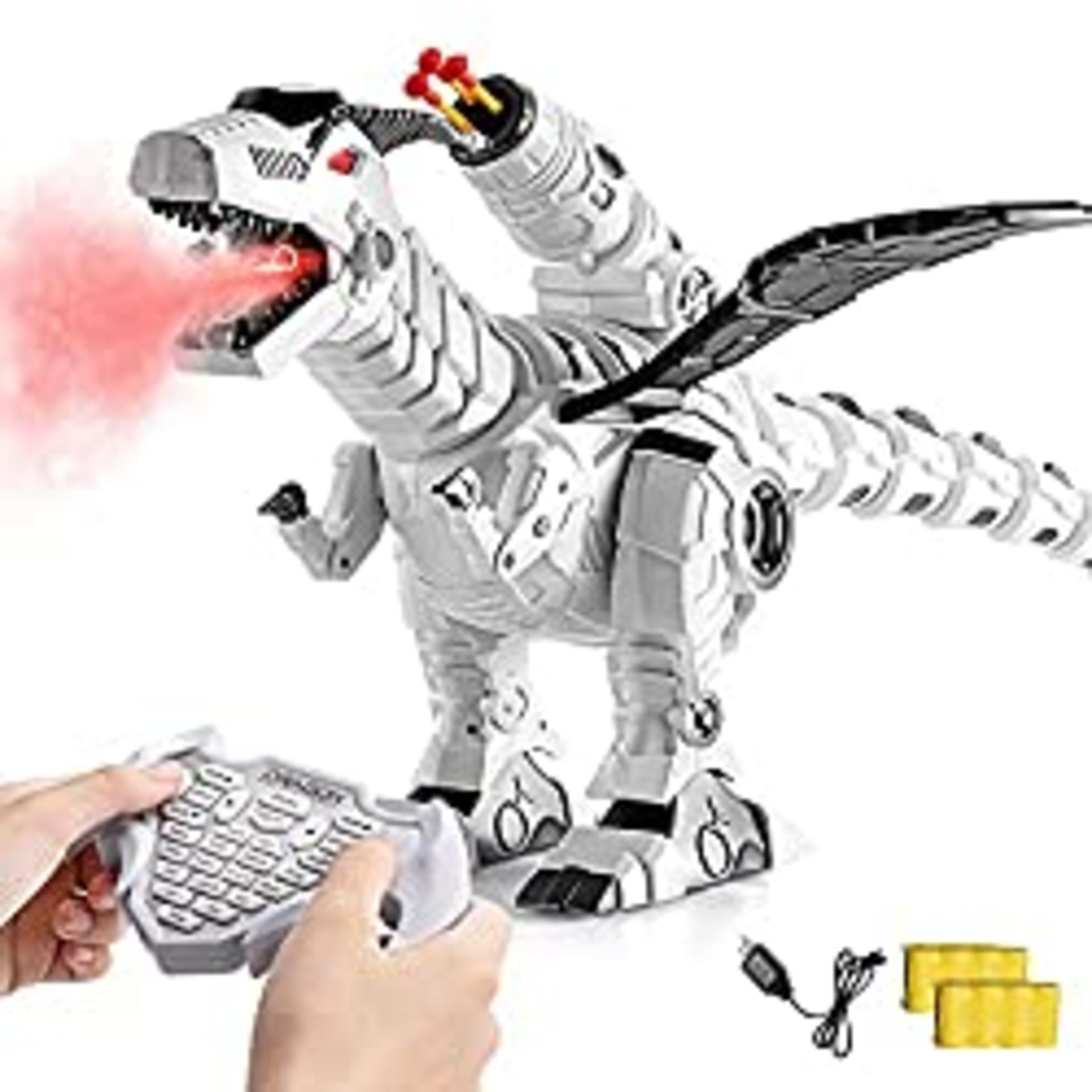 RRP £66.99 Remote Control Robot Dinosaur Toy with Mist Spray and Soft Bullets Shooting
