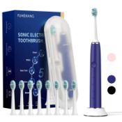 RRP £30.81 FUMEIKANG Electric Toothbrushes Ultrasonic Toothbrushes for Adults-Navy Blue