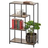 RRP £97.83 mDesign 4-Tier Book Shelf Unit Mid-Century Style Shelving Unit for Books