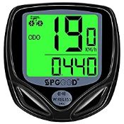 RRP £10.93 SPGOOD Bike computer wireless 16 functions waterproof