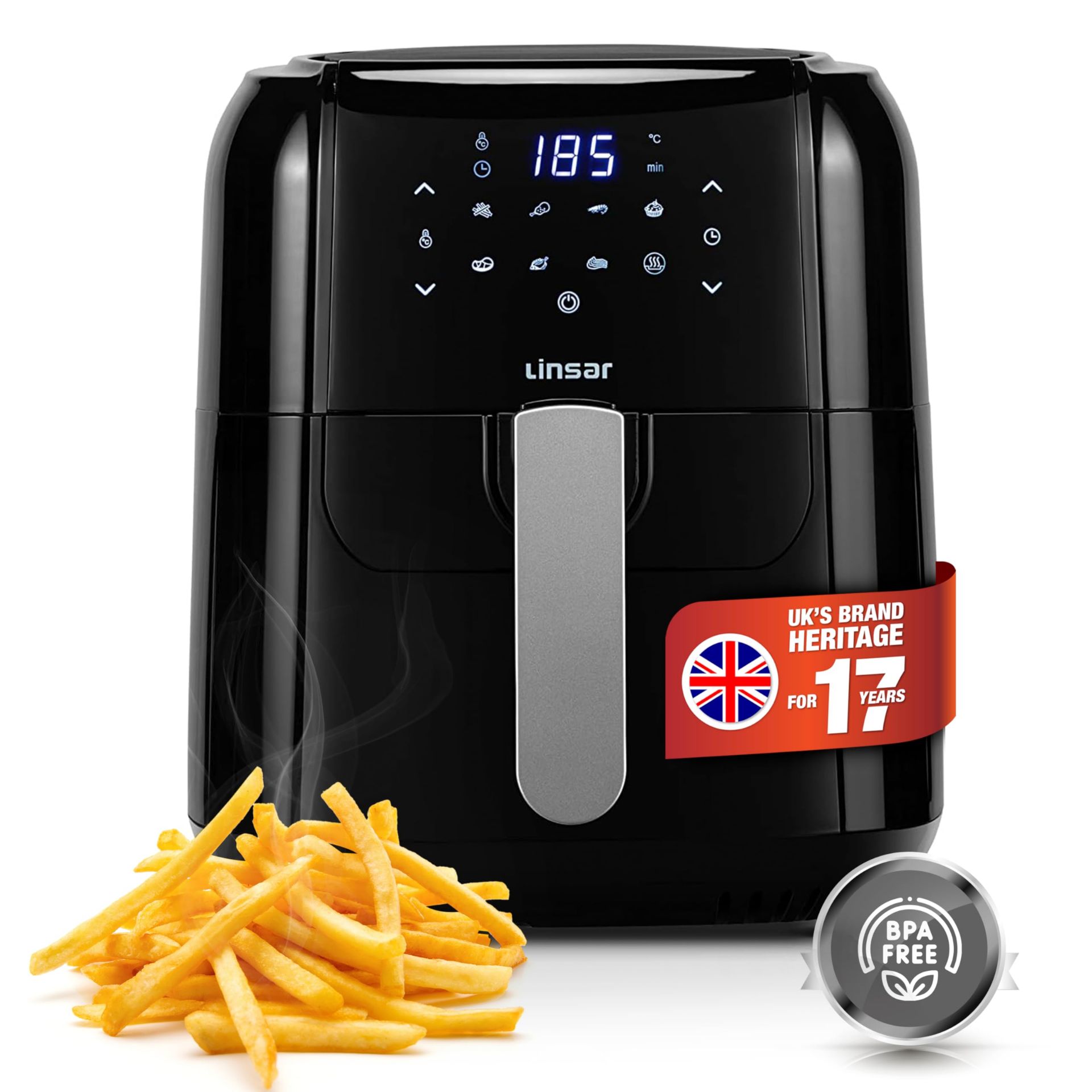 RRP £57.07 Linsar - Air Fryer 5.5L - 7 Programs