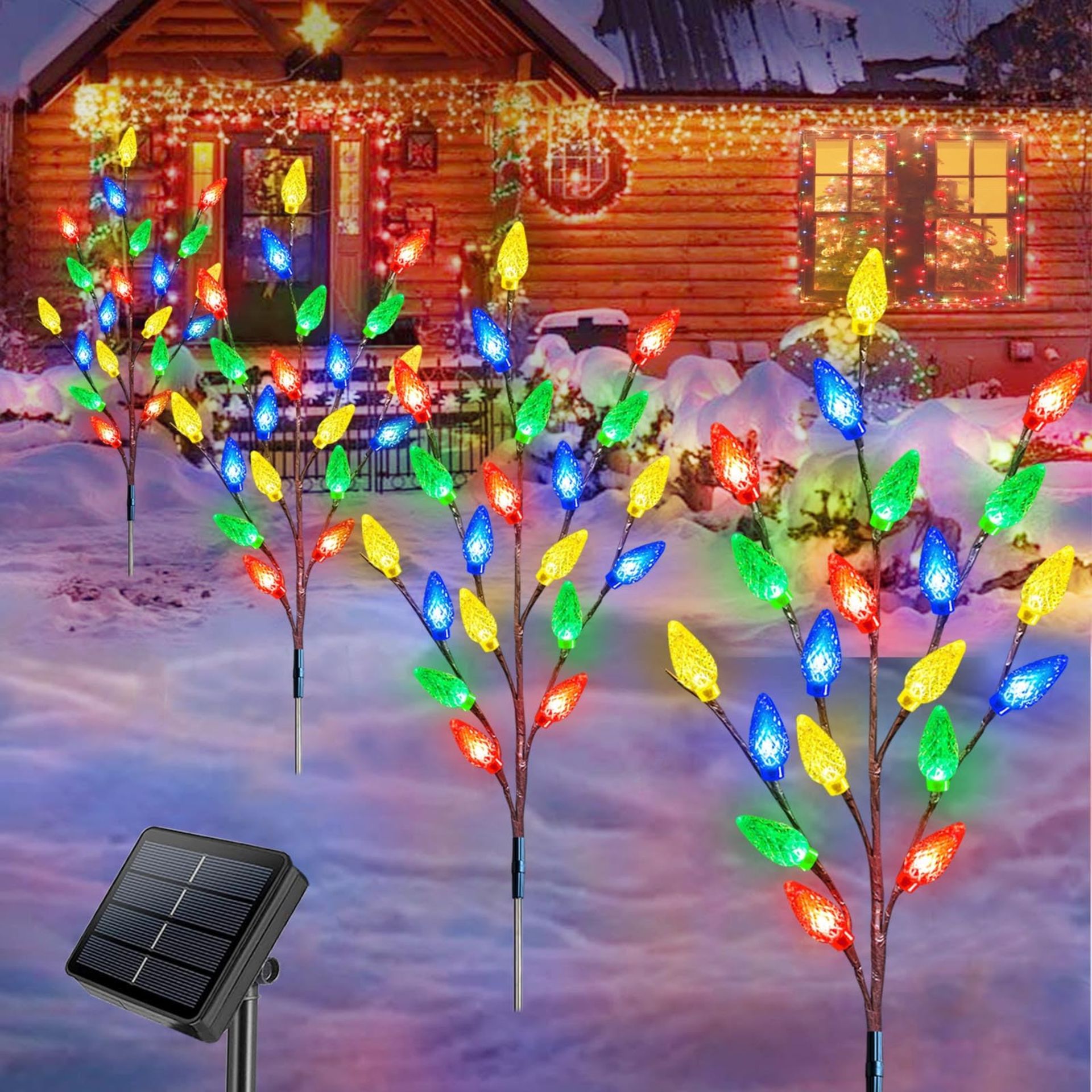 RRP £22.32 Homeleo Set of 4 Solar Christmas pathway Lights
