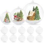 RRP £11.15 Pelle & Sol 12cm 10-Pack Clear Round Plastic Baubles