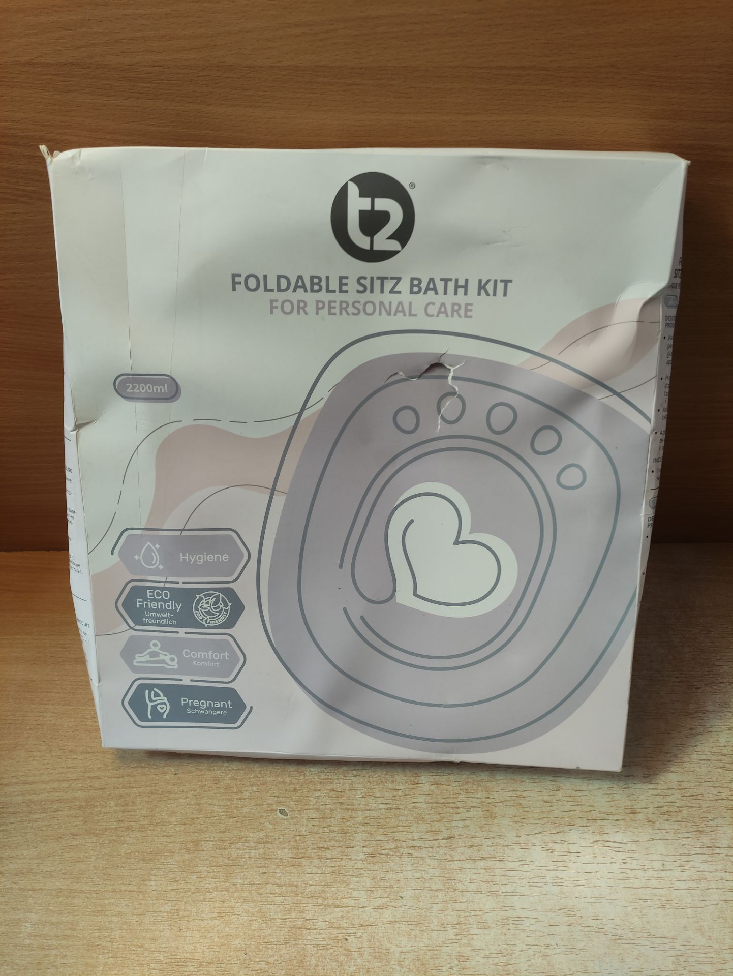 RRP £21.20 T2 Foldable Sitz Bath for Toilet Seat Portable Bidet for Toilet Postpartum - Image 2 of 2