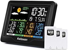 RRP £48.14 Kalawen Weather Station with 3 Outdoor Sensors