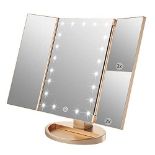 RRP £26.19 WEILY Tri-Fold Makeup Mirror with 2X/3X Magnifying 21 LEDs