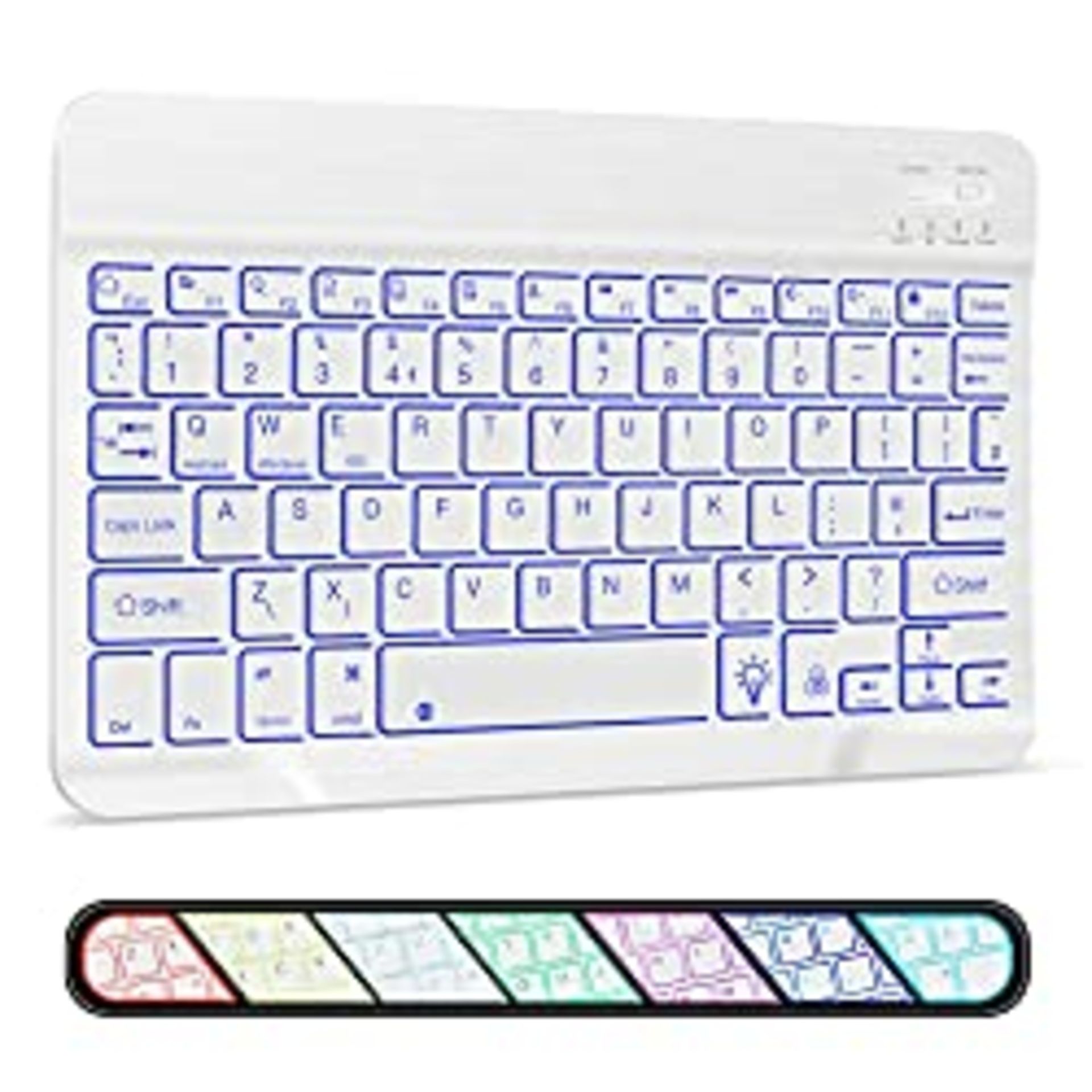 RRP £21.67 XIWMIX Ultra-Slim Wireless Bluetooth Backlit Keyboard-7