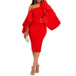 RRP £47.88 VERWIN Bodycon Dress for Woman Long Sleeve Knee-Length