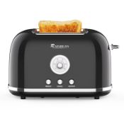 RRP £36.52 Toaster 2 Slice Retro Toaster Stainless Steel with