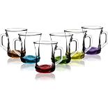 RRP £17.11 Lav Glass Hot Drink Cups with Coloured Base for Tea