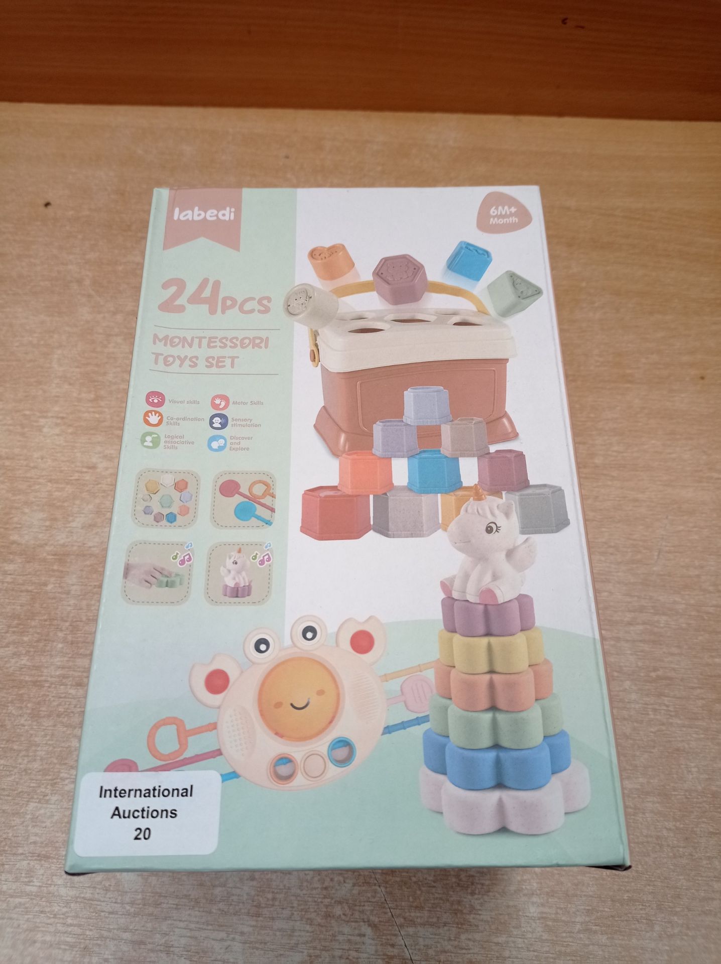 RRP £17.11 Konijiwa 4 In 1 Baby Toy Montessori Toys With Shape Sorter Box With 5 Blocks - Image 2 of 2