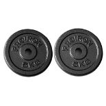 RRP £48.55 PROIRON Gym Quality Fitness Exercise Solid Cast Iron Weight Plate Discs 2 x 5KG
