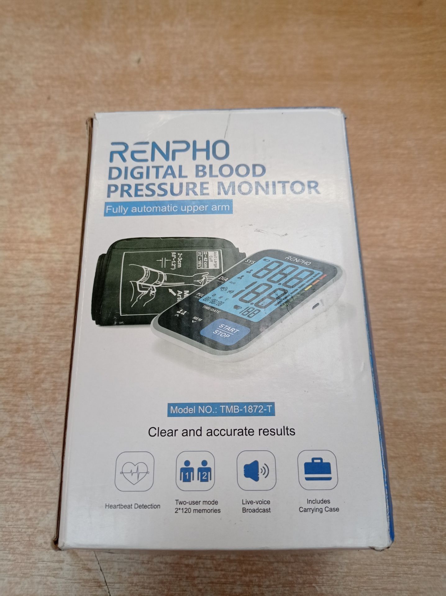 RRP £22.82 RENPHO Blood Pressure Monitors with Voice Broadcast - Image 2 of 2