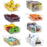 RRP £26.56 Greentainer Plastic Refrigerator Organizer Bins