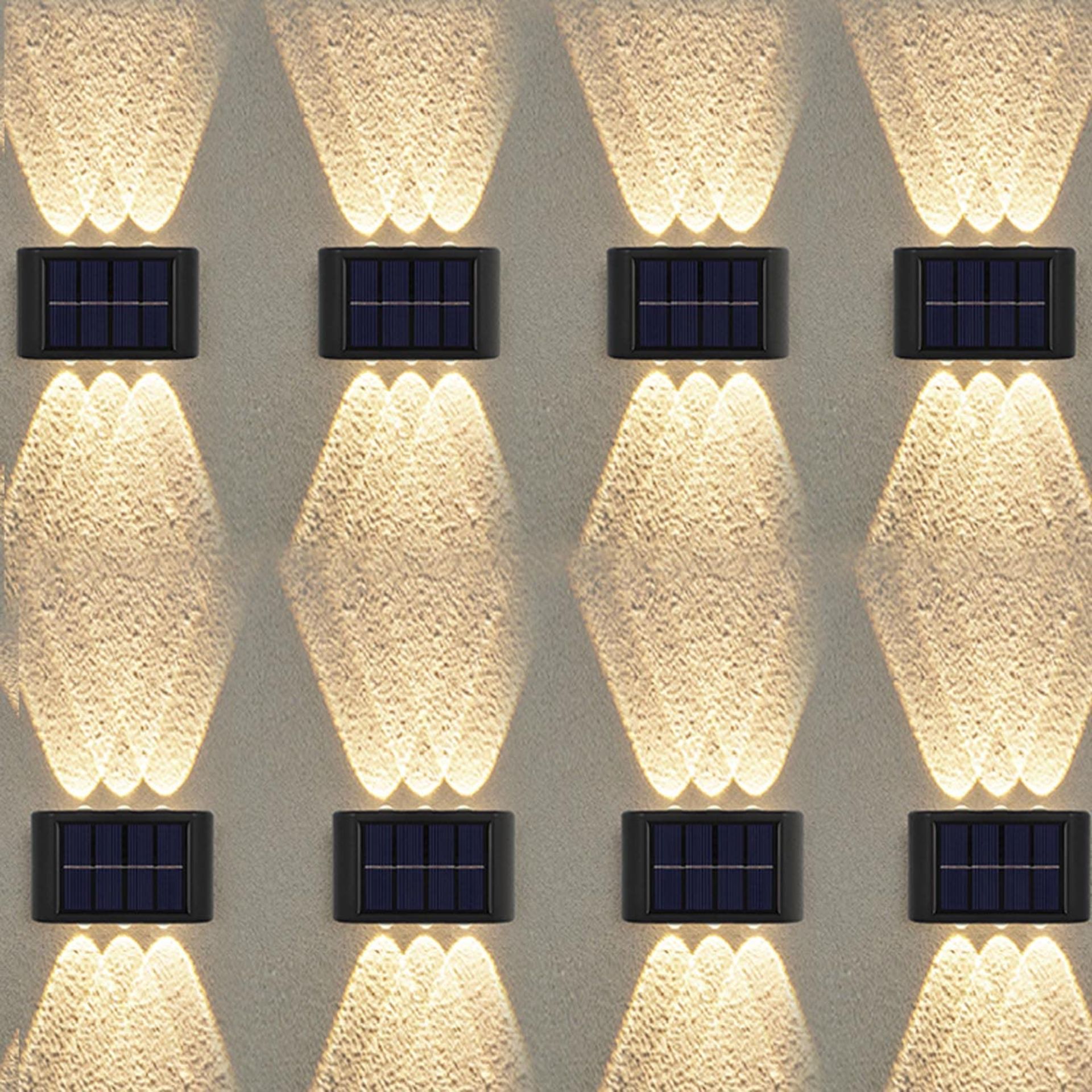 RRP £33.10 8 Pack Solar Wall Lights Outdoor