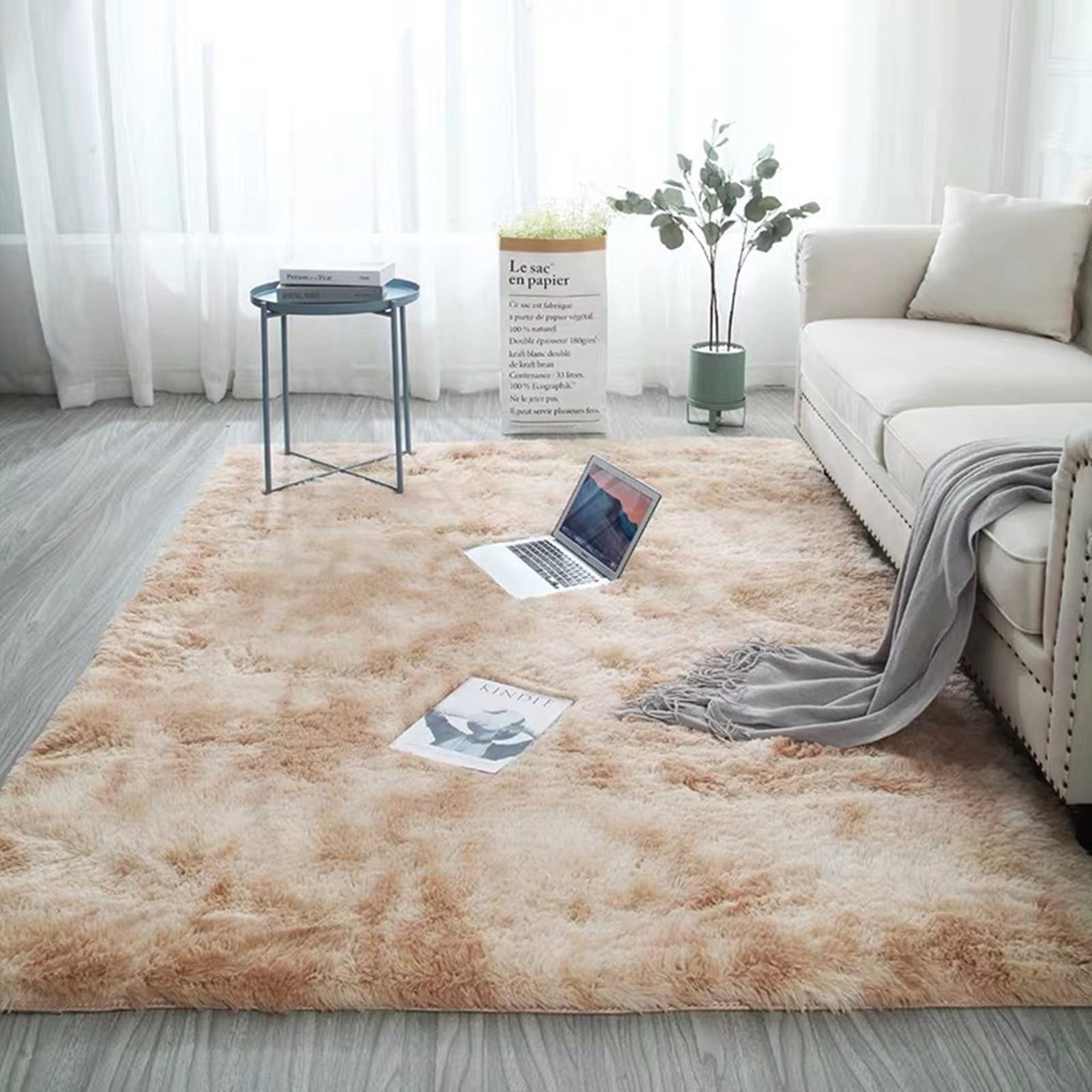 RRP £41.09 OYIMUA Super Soft Fluffy Shaggy Rugs Beige 160 x 230