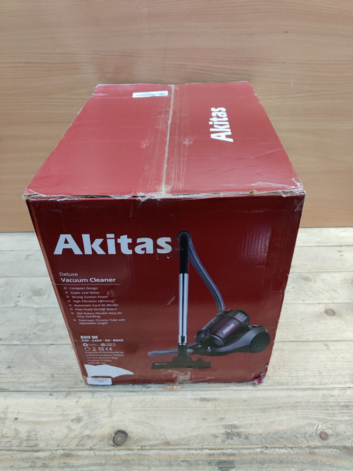 RRP £58.61 Akitas 800W Powerful Bagless Cylinder Vacuum Cleaner - Image 2 of 2