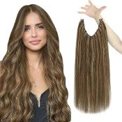 RRP £47.73 Easyouth Wire Hair Extensions Highlight Brown Hair