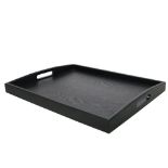 RRP £33.89 DILLMAN Serving Tray Large Black Wood Rectangle Food