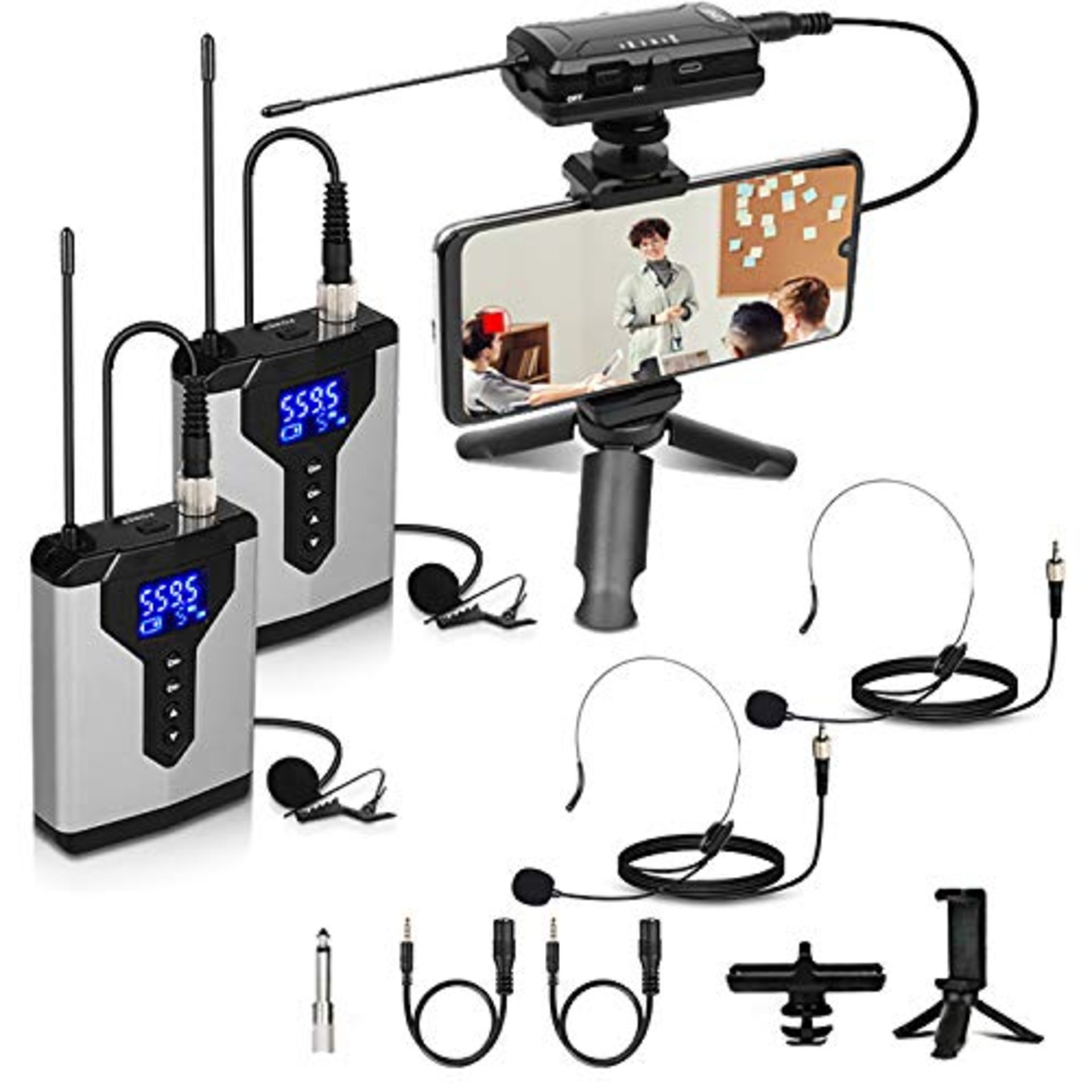 RRP £33.11 Depusheng Wireless Lavalier Microphone System Lapel