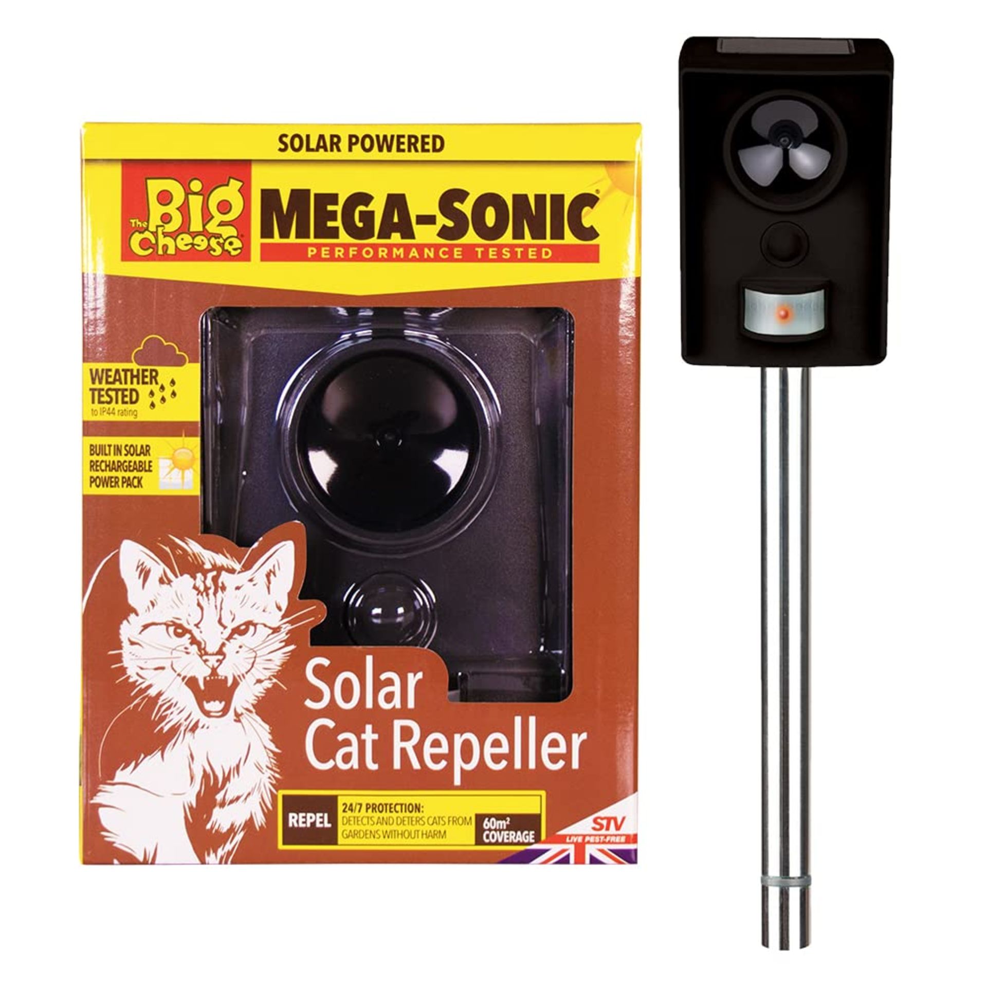 RRP £21.36 The Big Cheese Mega-Sonic Solar Cat Repeller