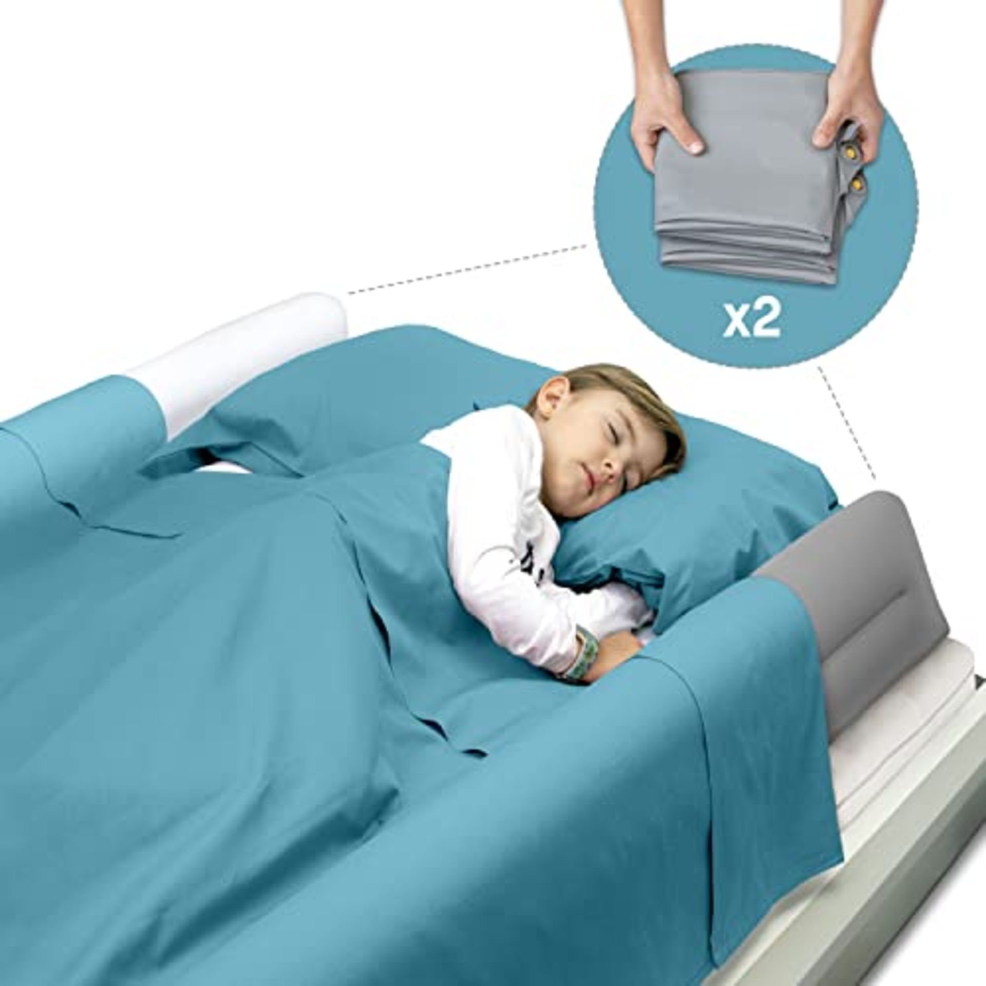 RRP £46.65 BANBALOO - 2-Pack Inflatable Bed Bumper for Children - Child Fall Protection