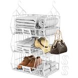RRP £36.43 DECOHOME 3-Shelf Metal Hanging Shelves Organiser