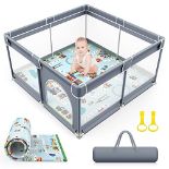 RRP £90.86 VANCLE Baby Playpen with Mat 127cm x 127cm Playpen for Babies and Toddlers