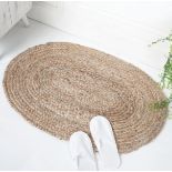 RRP £35.58 RAJRANG Handwoven Jute Area Rug Oval 68x122 cm Natural