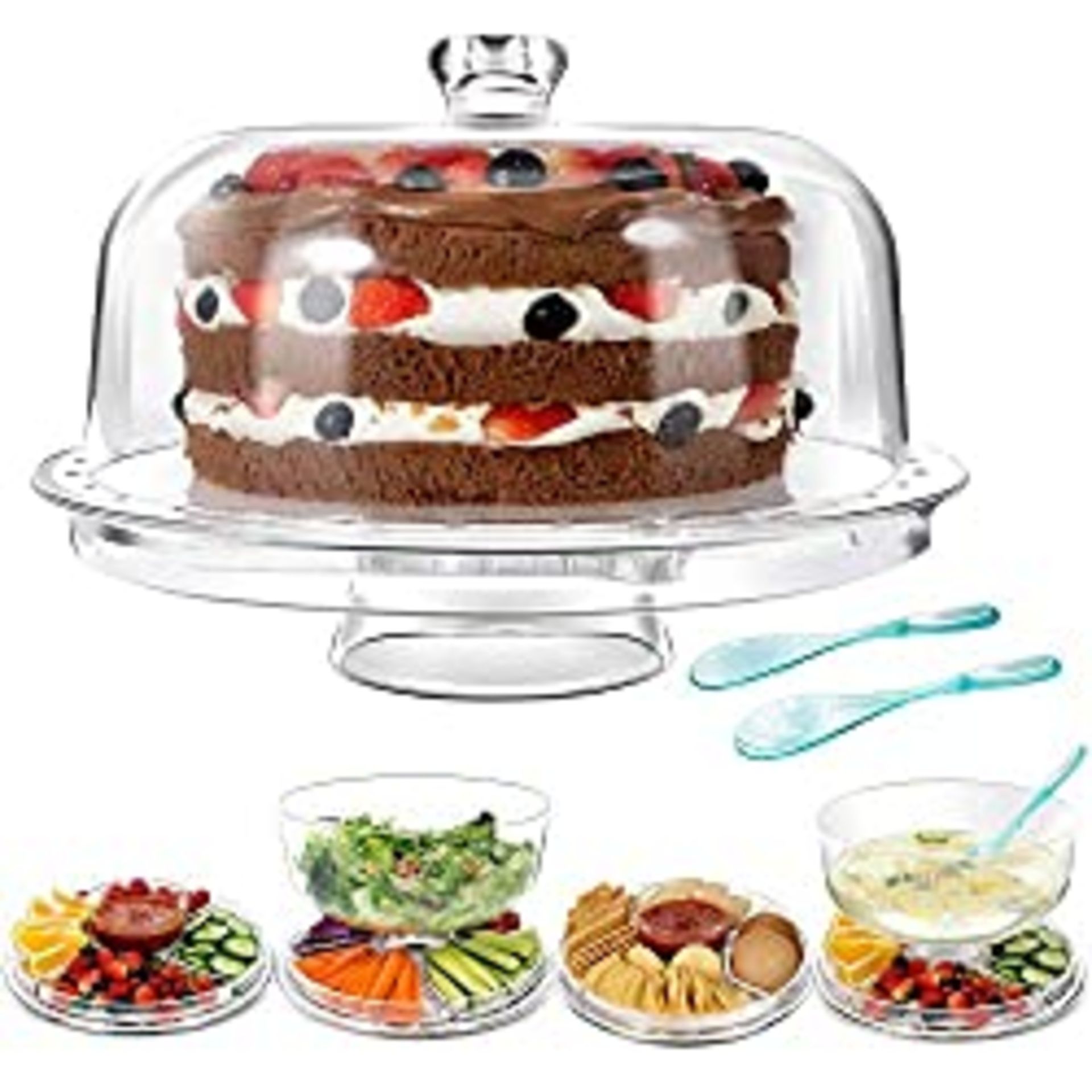 RRP £25.10 MASTERTOP Cake Stands with Dome Lid
