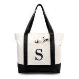 RRP £19.40 TOPDesign Embroidery Initial Canvas Tote Bag