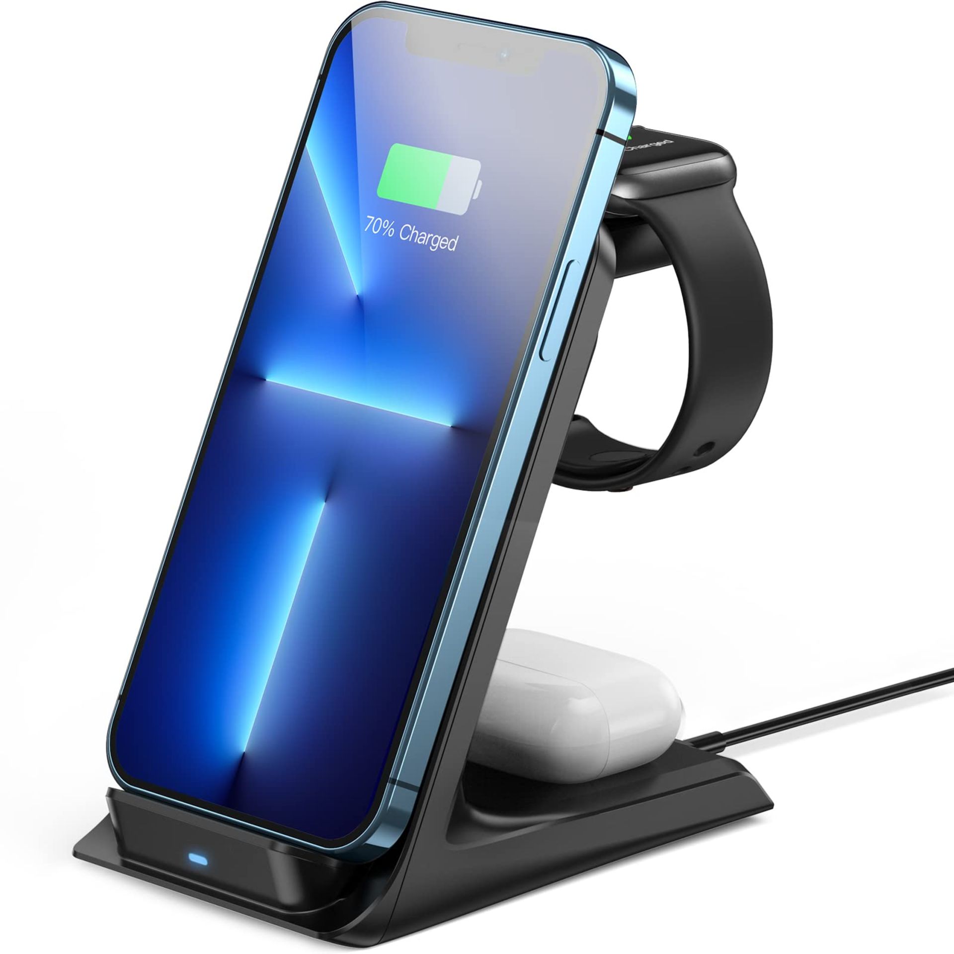 RRP £27.39 BRAND NEW STOCK AGPTEK 3 in 1 Wireless Charging Station