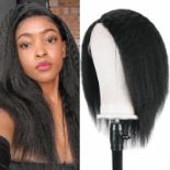 RRP £90.17 Blissource Short Human Hair Wigs 12inch Kinky Straight