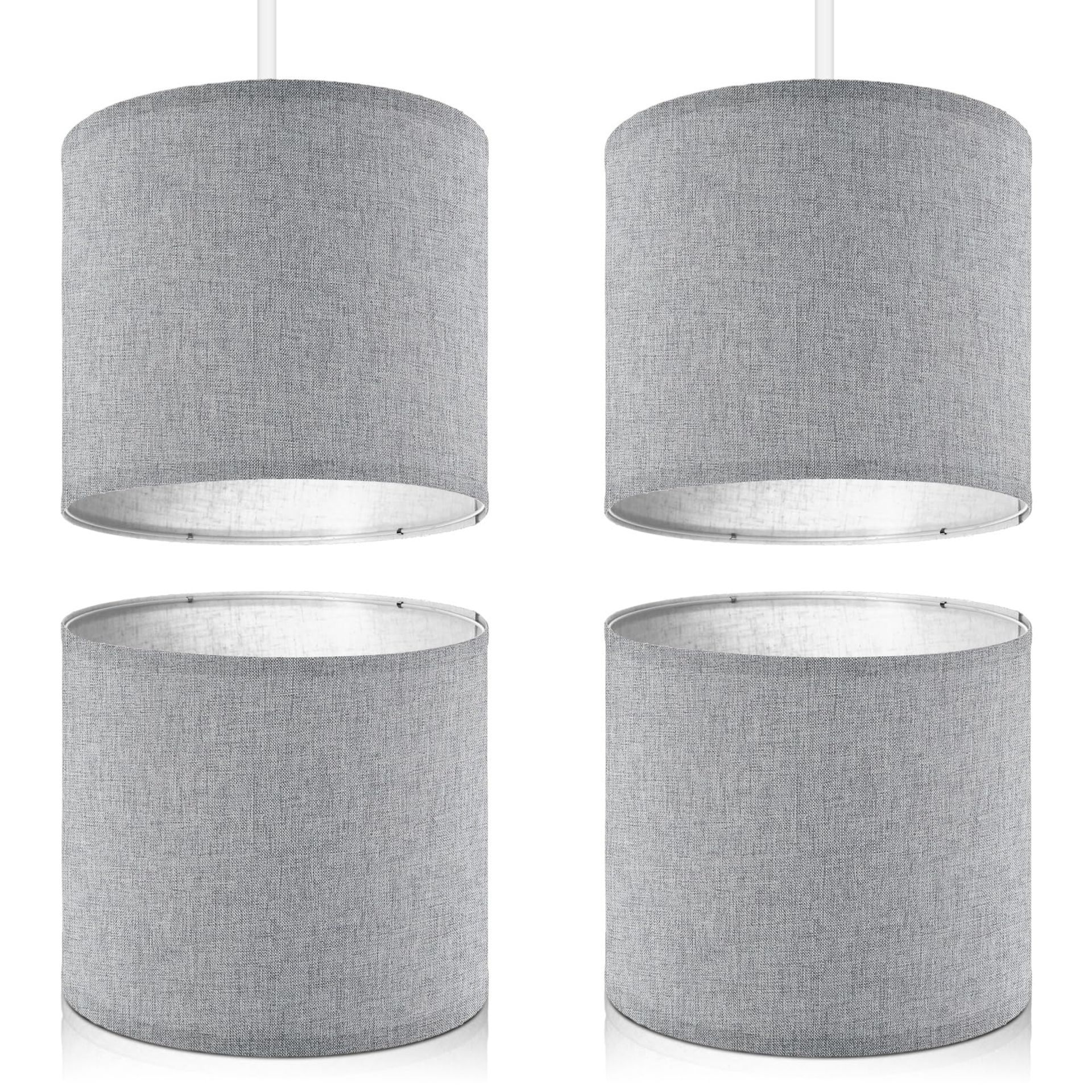 RRP £29.67 Weewooday 4 Sets Fabric Lampshade Large Modern Cylinder