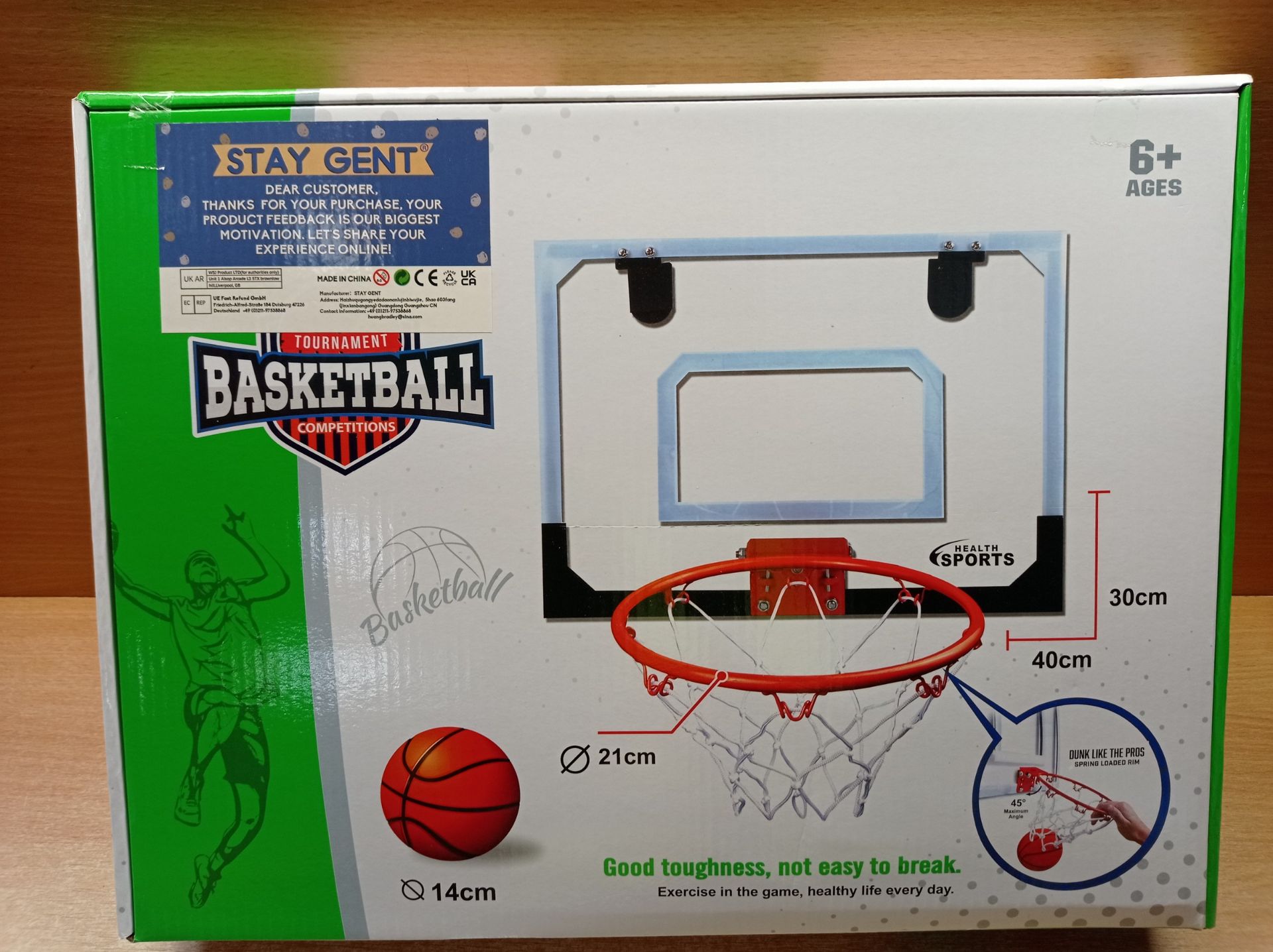 RRP £31.80 STAY GENT Mini Basketball Hoop for Kids and Adults - Image 2 of 2