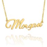 RRP £19.40 BUREI Women Personalized Name Necklace 14K Gold Pendant