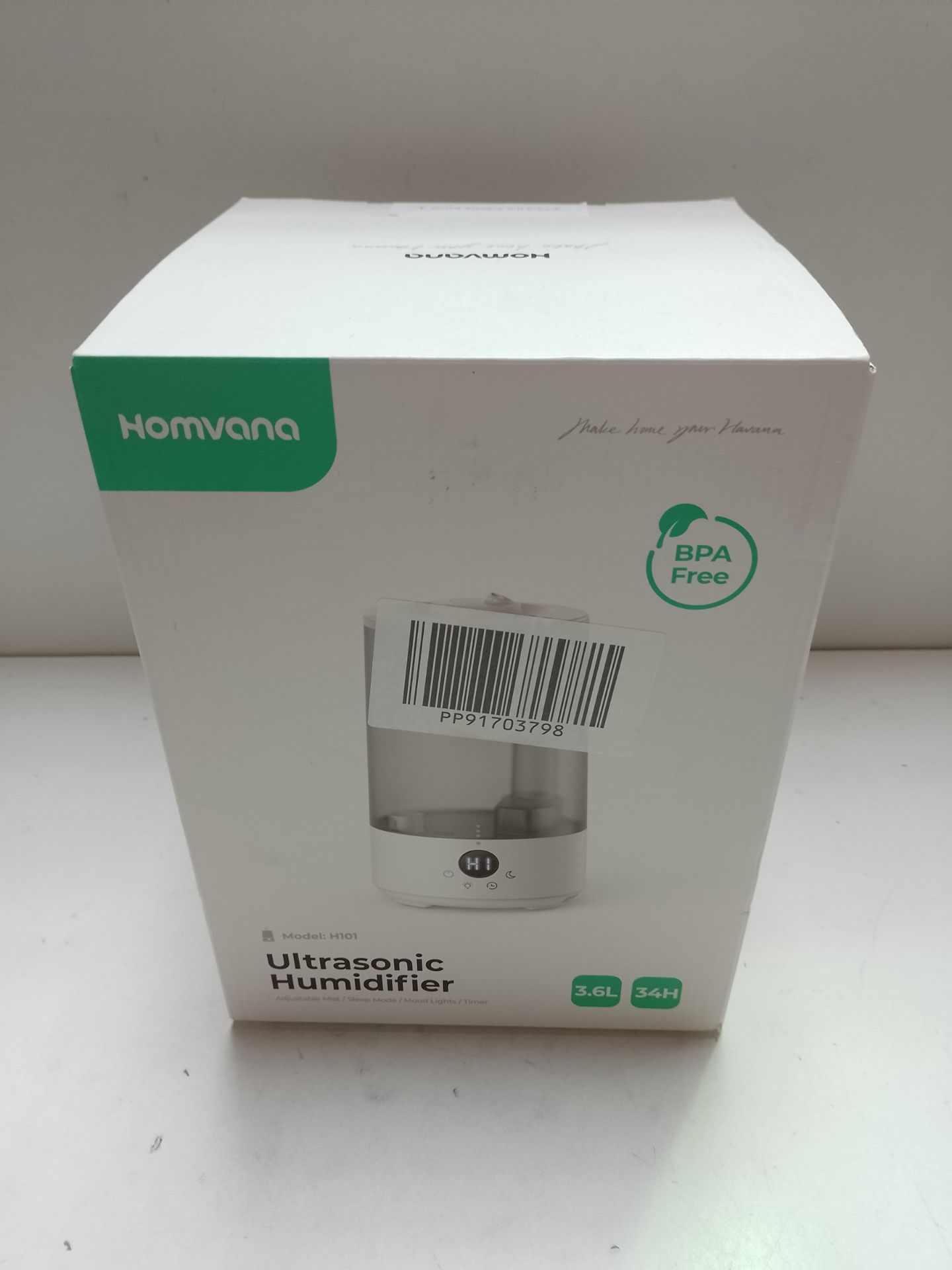 RRP £38.80 Homvana Humidifier for Bedroom - Image 2 of 2