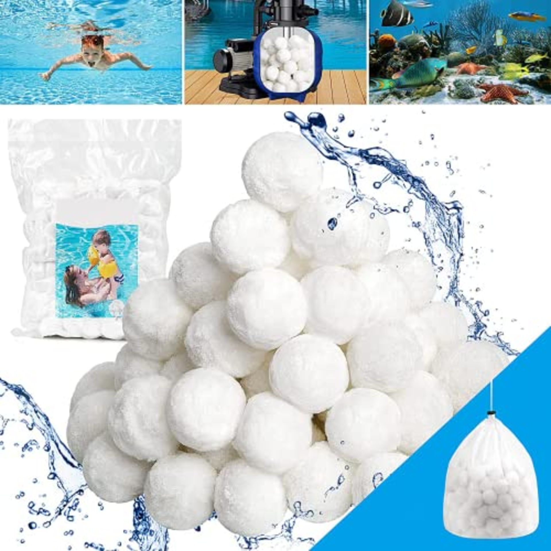 RRP £17.47 BRAND NEW STOCK BEKOMIYA 800g Pool Filter Balls for Sand Filter Pump for Above Ground Po
