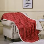 RRP £42.22 Obal William Morris Sherpa Fleece Blanket Bed Throw