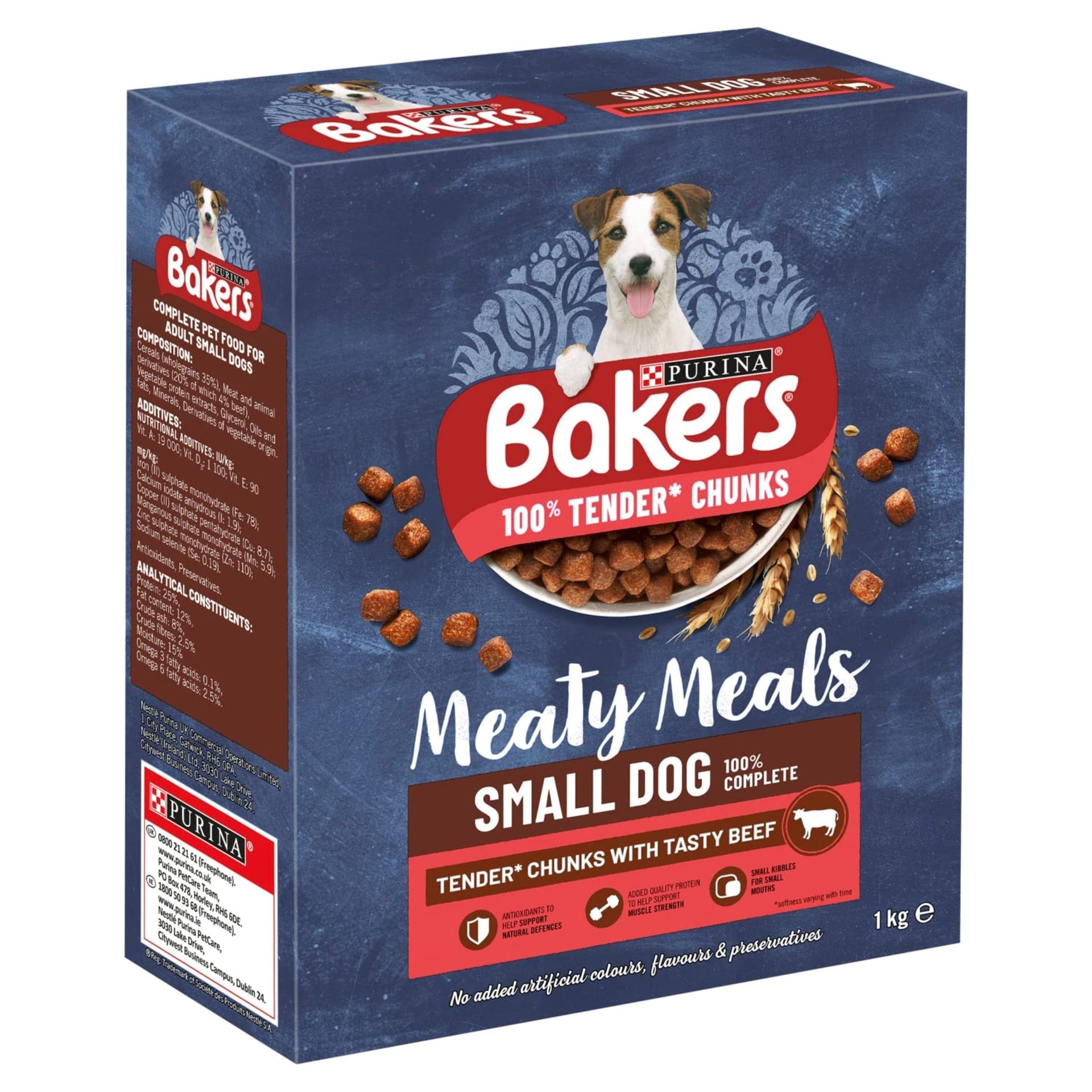 RRP £10.01 Bakers Meaty Meals Beef Complete Semi Moist Dog Food - Small Dog
