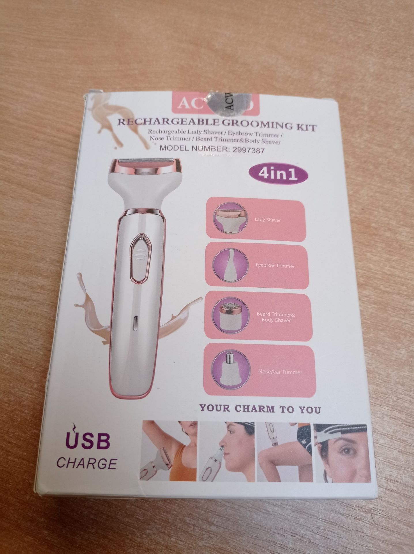 RRP £14.52 ACWOO Cordless 4 in 1 Electric Lady Shaver for Women - Image 2 of 2